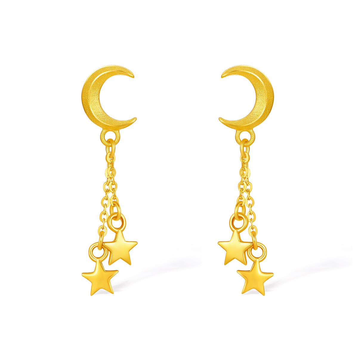 999 24K Gold Earrings Star 1.9-2.3g A0916235