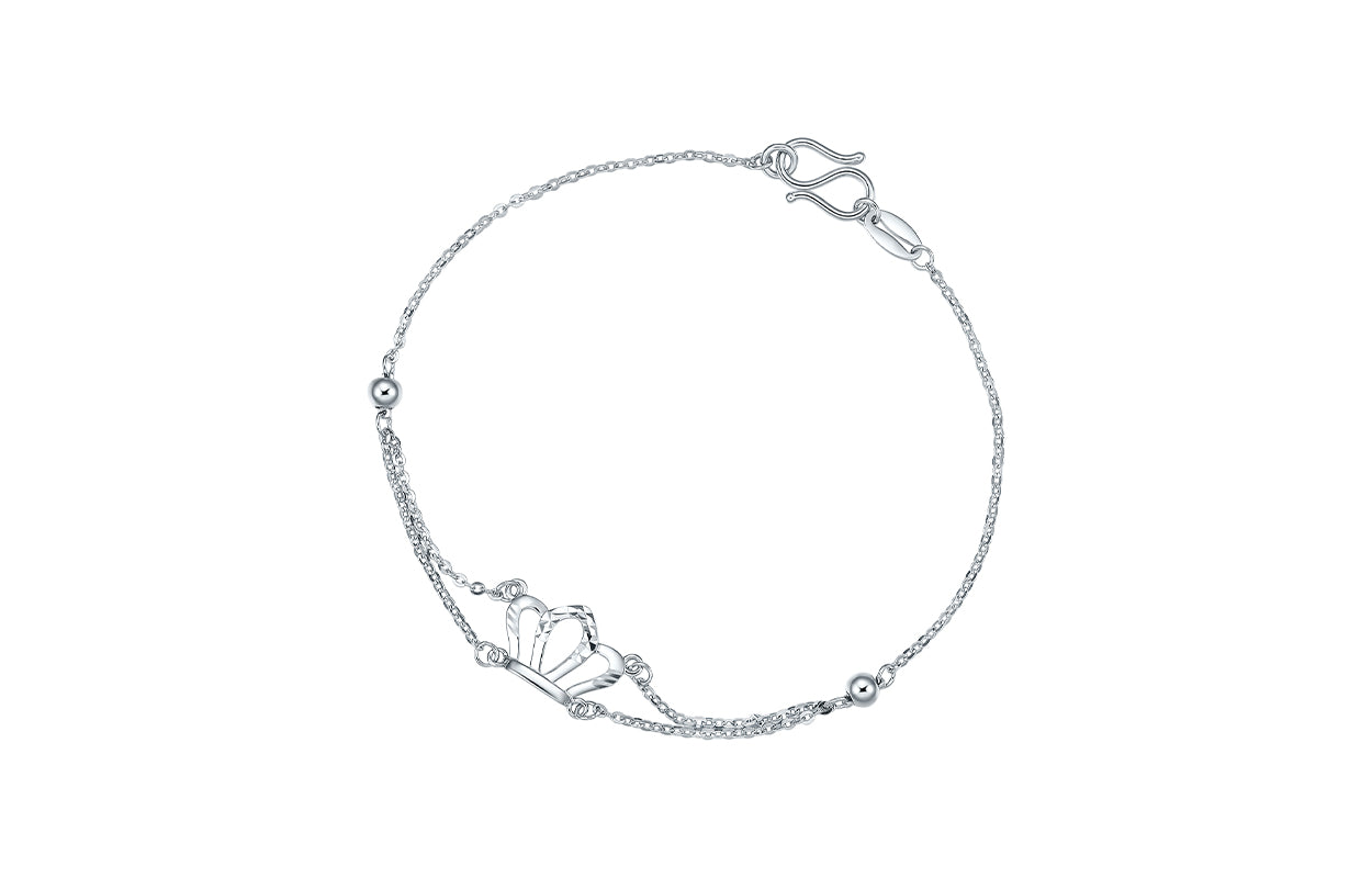 950 Platinum Chain Bracelet Crown 2.2-2.5g PT073875