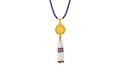 "Chinese Culture Collection - Dan Qing" 24K Gold Pendant Necklace Lapis Lazuli 3-5.5mm Diamond 0.05ct 4-10mm Dragons & Phoenixes 58-66g J0636332