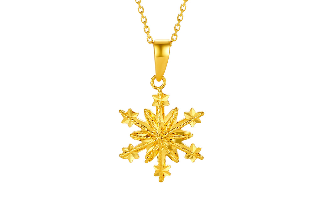 "infinite" 24K Gold Pendant Snowflake 0.92-1.42g A049617
