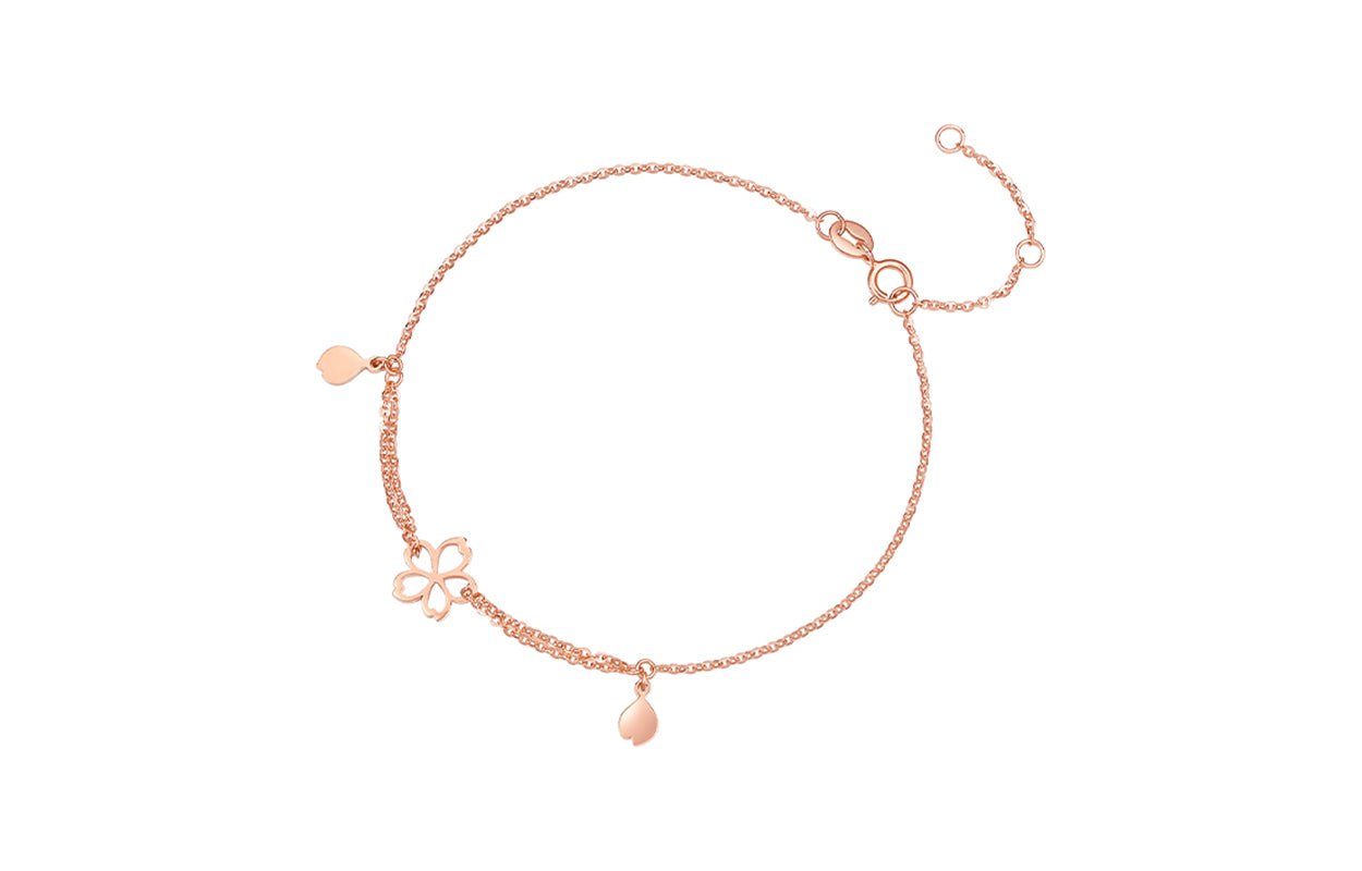   18K Rose Gold Chain Bracelet              Flower 0.95-1.35g C077936