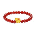 'Year of the Horse' 24K Gold Beaded Bracelet Agate Horse Coin 0.7-1g 17cm A1916283