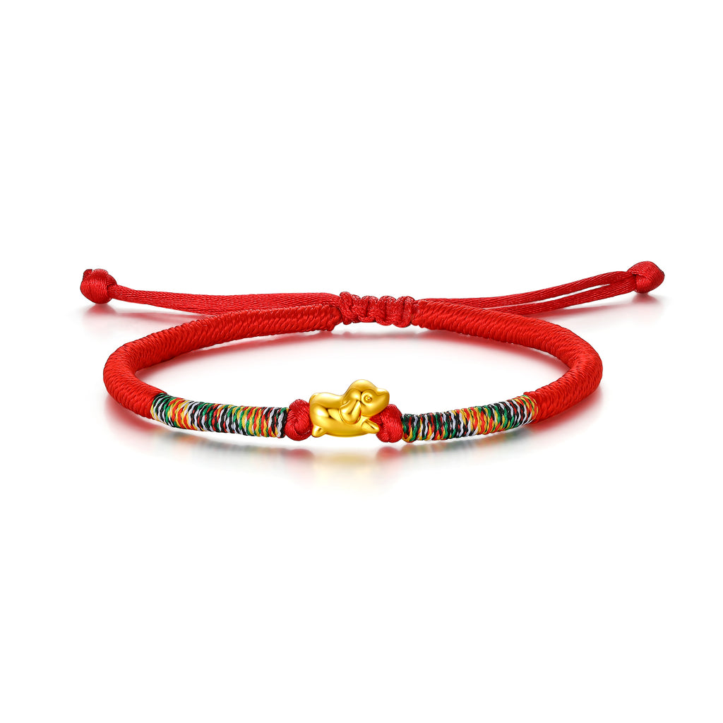 "Chinese Zodiac" 24K Gold String Bracelet Chinese Zodiac 0.3-0.5g