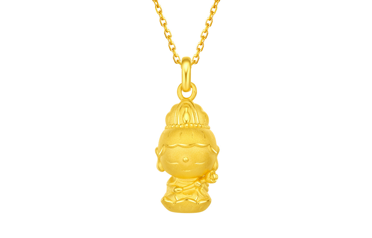   24K Gold Pendant              Mahasthamaprapta Bodhisattva 2.3-2.7g AD045044