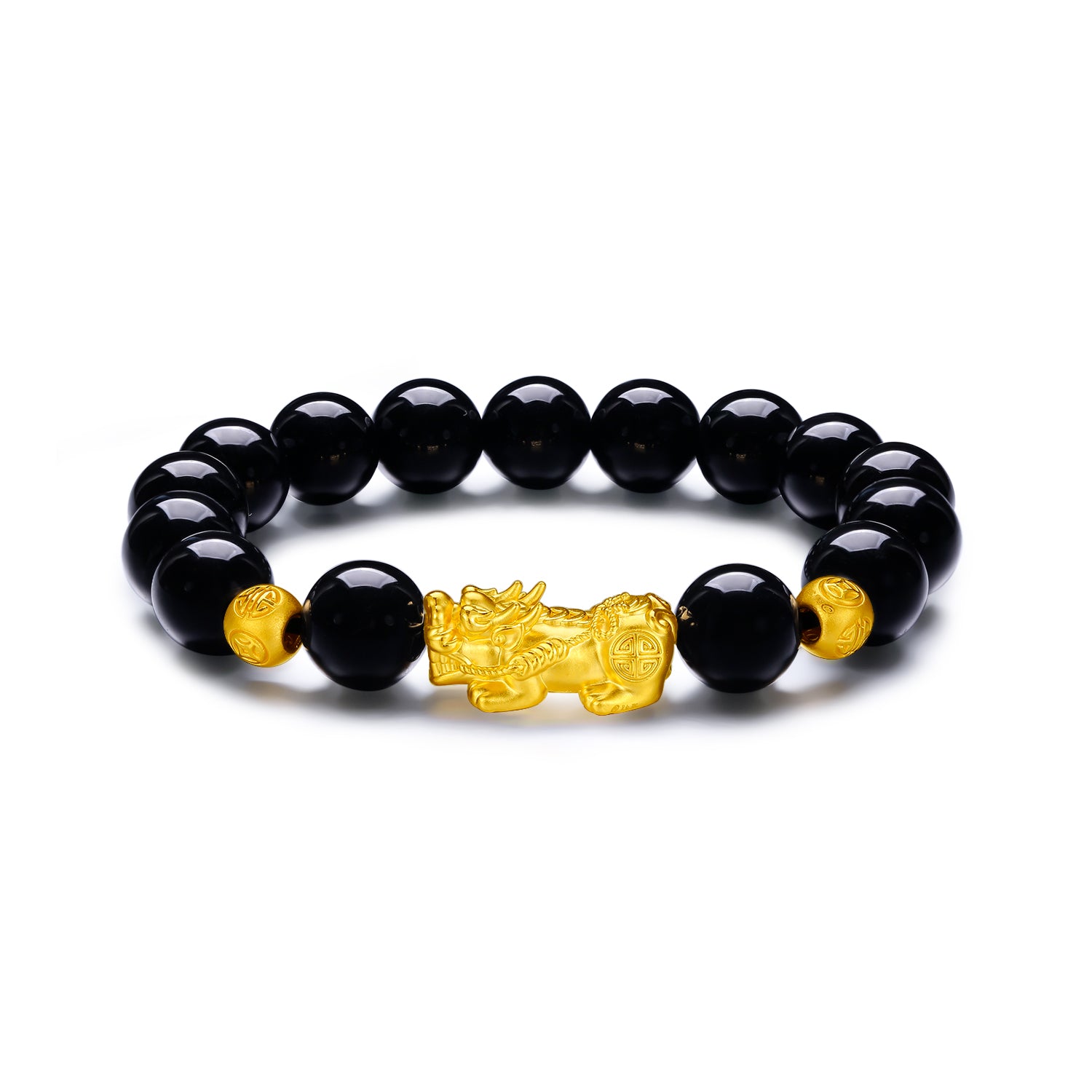 24K Gold Beaded Bracelet Agate Pixiu 2.5-2.9g ADMN193467