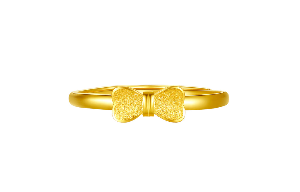 999 24K Gold Ring Bow 1.8-2.1g AA016686