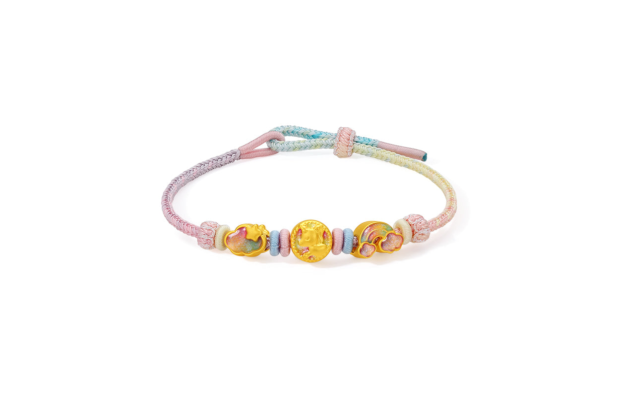 "Pop wu~" 24K Gold String Bracelet Horse 1.4-1.9g A1715759