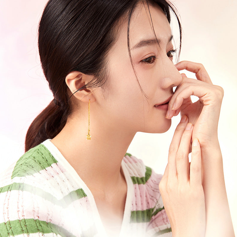 "Infinite" 24K Gold Earrings Star 1.69-2.09g A0910784