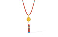 "Chinese Culture Collection - Dan Qing" 24K Gold Pendant Necklace Braided Rope Agate 3-5.5mm Diamond 0.05ct 0.0024-0.0045 Dragons & Phoenixes 56-64.5g J0636327