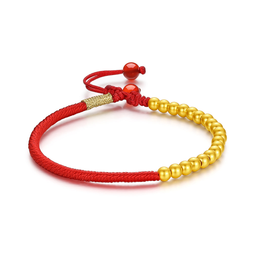 Antiquity Gold' 999.9 24K Gold String Bracelet 2-2.5g A178862