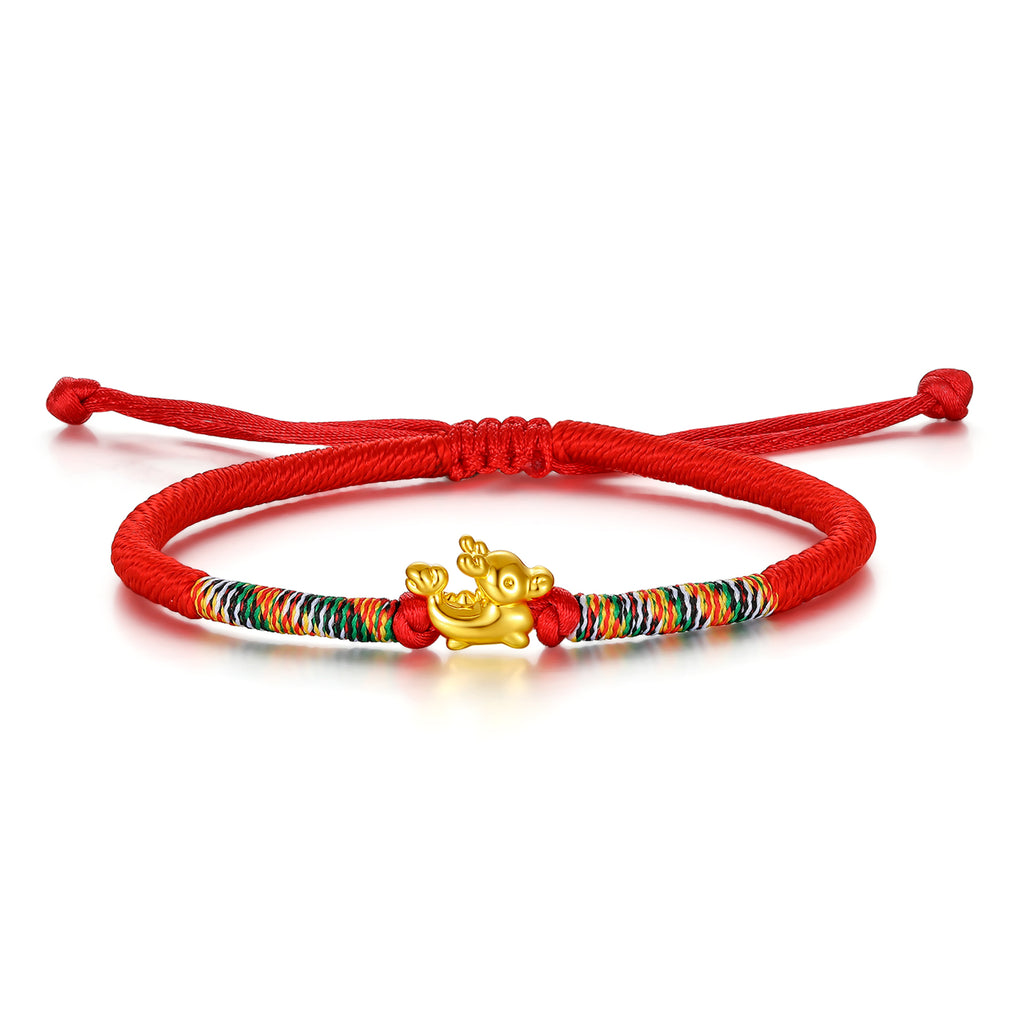 "Chinese Zodiac" 24K Gold String Bracelet Chinese Zodiac 0.3-0.5g