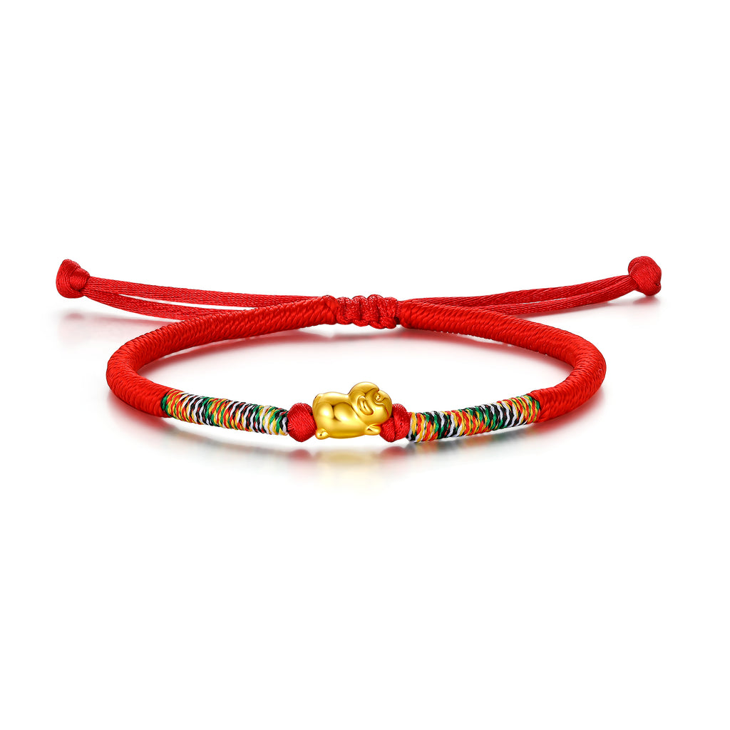 "Chinese Zodiac" 24K Gold String Bracelet Chinese Zodiac 0.3-0.5g