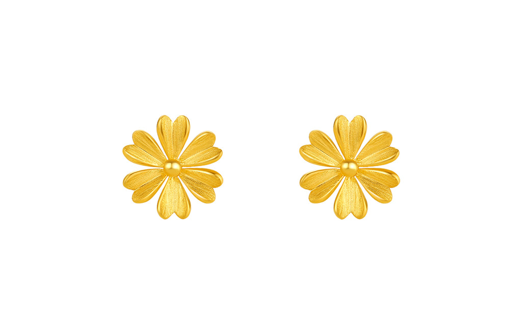 "Infinite" 24K Gold Earrings Flower 1.58-1.88g A0910950