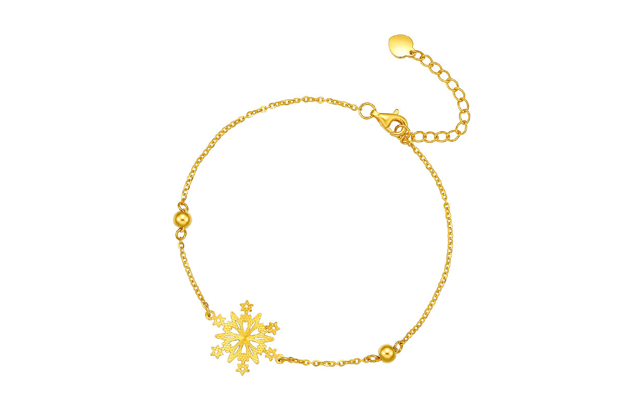 "infinite" 24K Gold Chain Bracelet              Snowflake 2.1-2.4g A078777