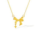 "Cute&Cool" 999 24K Gold Pendant Necklace Bow 3.3-3.8g A0611998