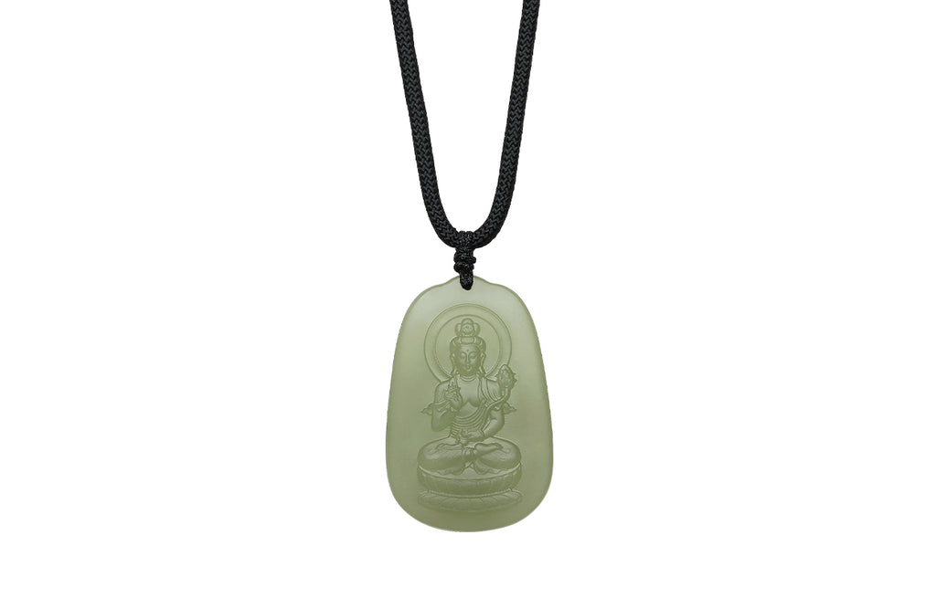 Pendant Hetian Jade Mahasthamaprapta Bodhisattva Y0414351