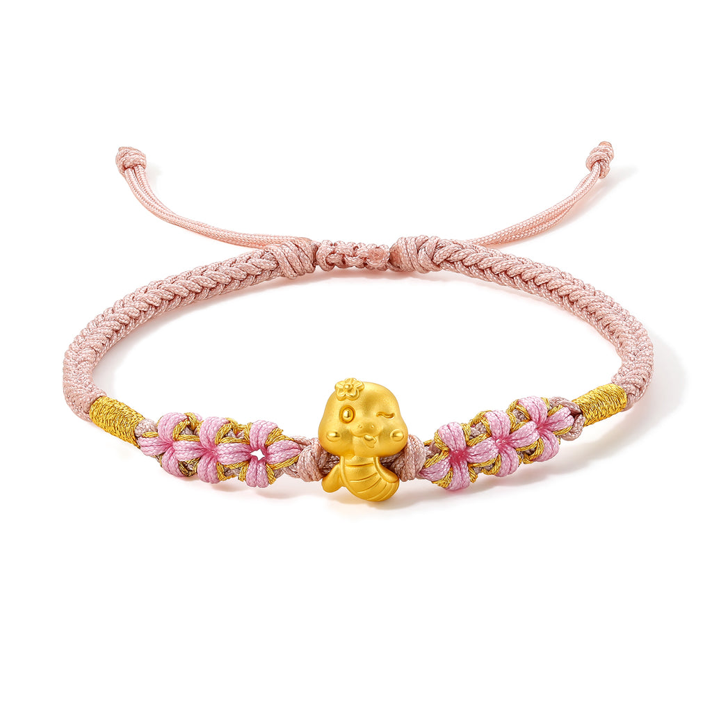 "Chinese Zodiac Snake" 24K Gold String Bracelet Snake 0.35-0.5g A1713269