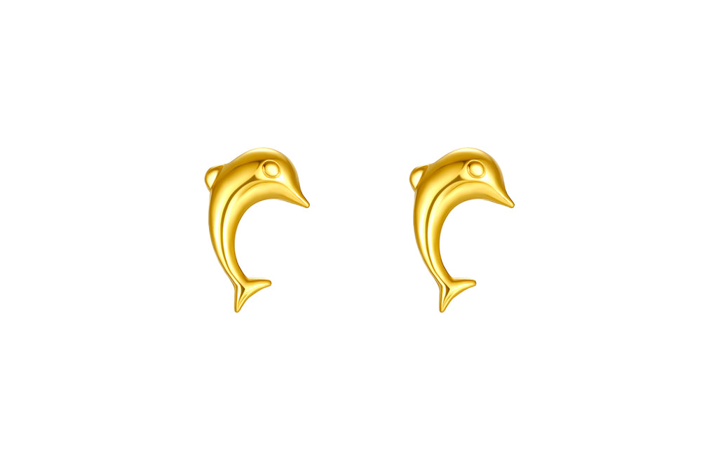 999 24K Gold Earrings Dolphin 0.67-0.87g AA096007