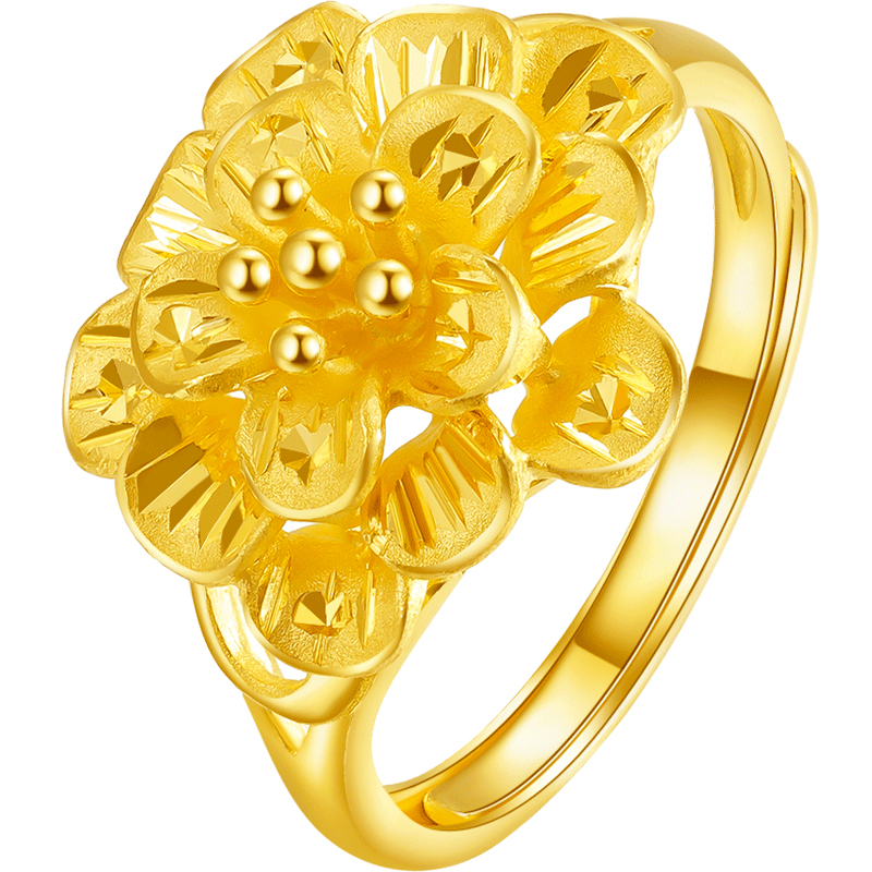 999 24K Gold Ring Flower 5-6g AB012315