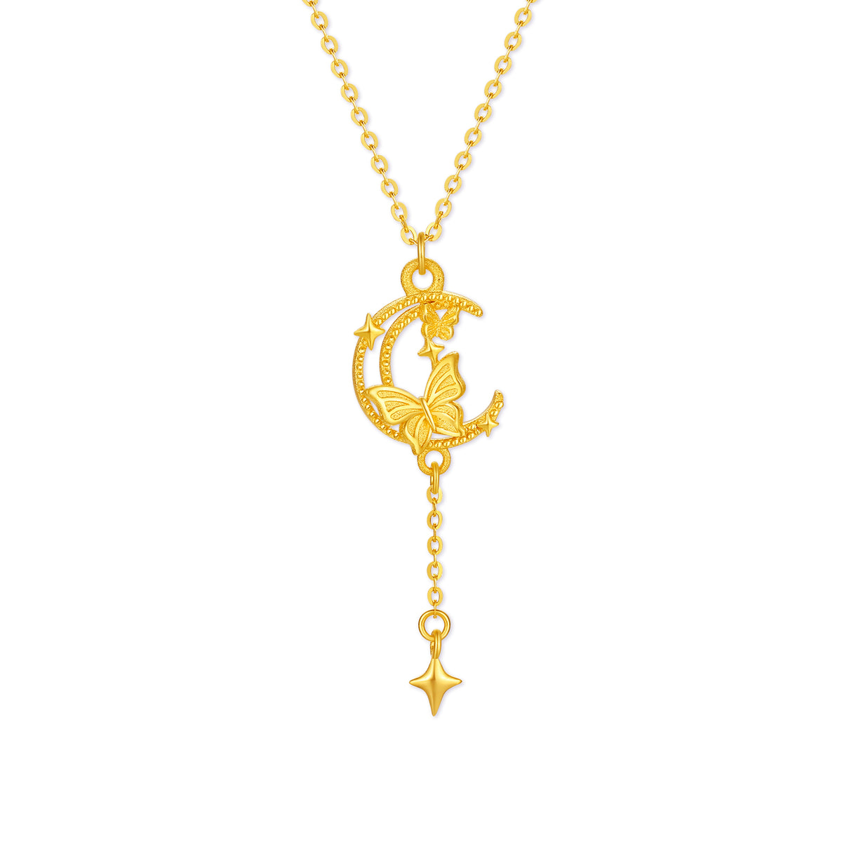 999 24K Gold Pendant Necklace Star 3.2-3.6g A0616234