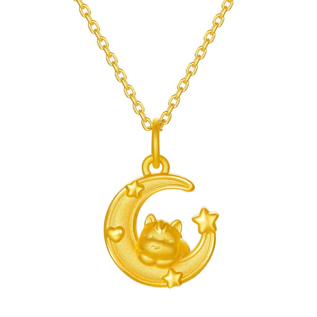 'Year of the Horse' 24K Gold Pendant Moon Horse 1-1.3g A0415518