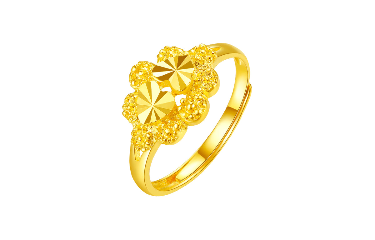 999 24K Gold Ring Flower 3-3.5g AA012637