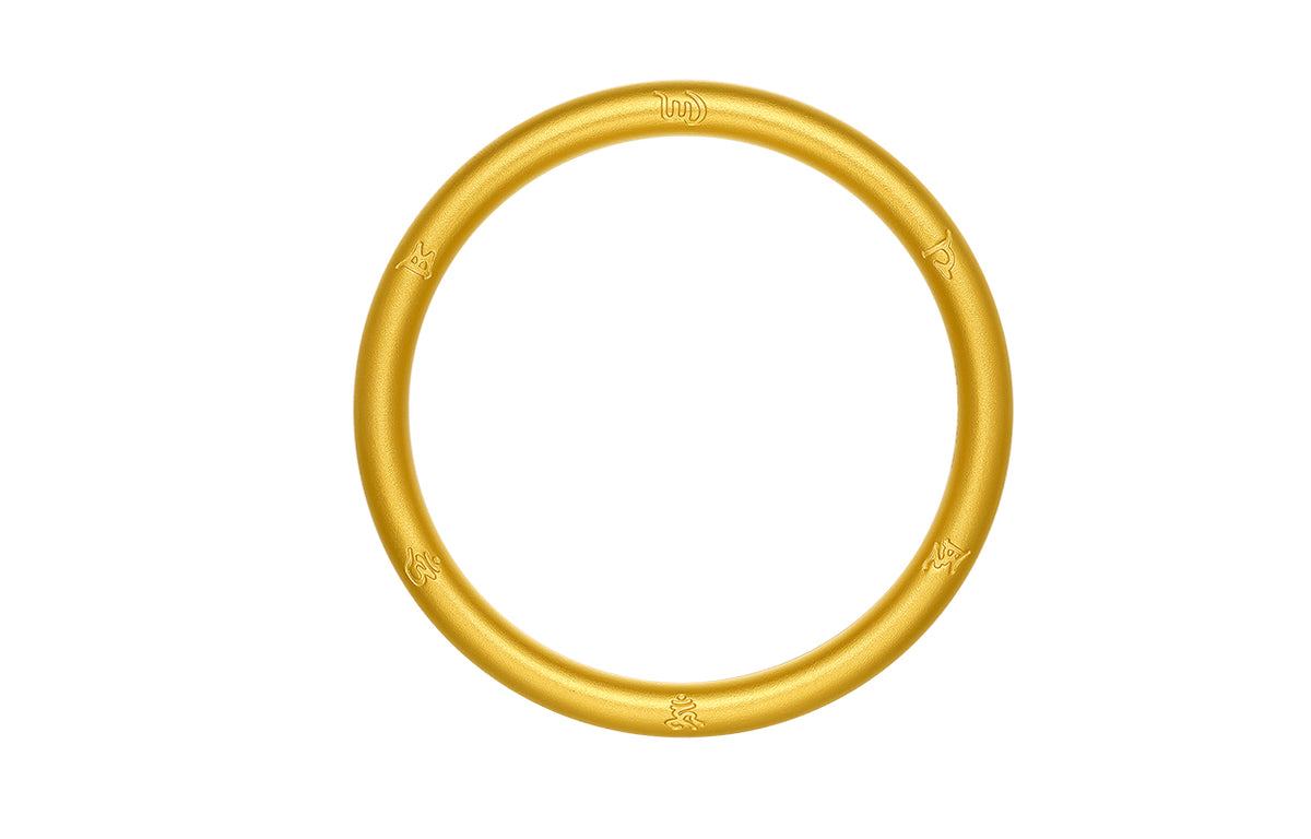 "Antiquity Gold" 999 24K Gold Bangle Bracelet 35-37g AA104495