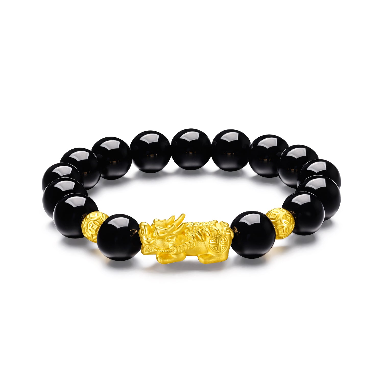 24K Gold Beaded Bracelet Agate Pixiu 3.2-3.6g ADMN194490