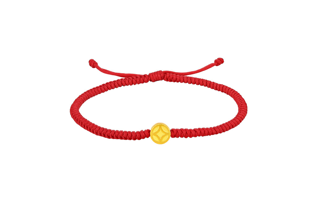 999 24K Gold String Bracelet Coin 1.19-1.59g A1711118