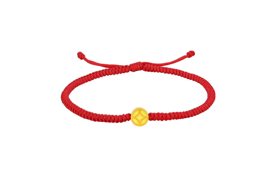 999 24K Gold String Bracelet Coin 1.19-1.59g A1711118