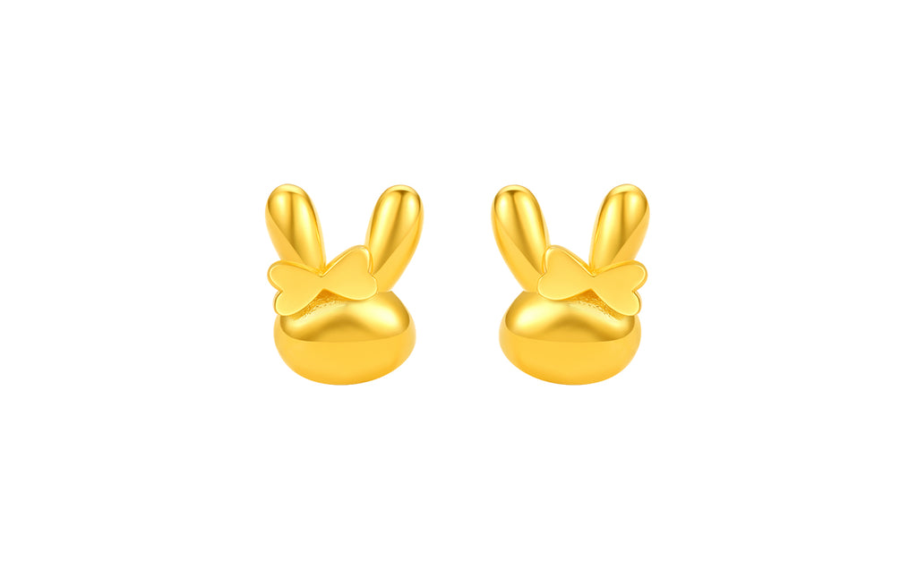 "Chinese Zodiac Rabbit" 24K Gold Earrings Rabbit 0.9-1.3g A0910716