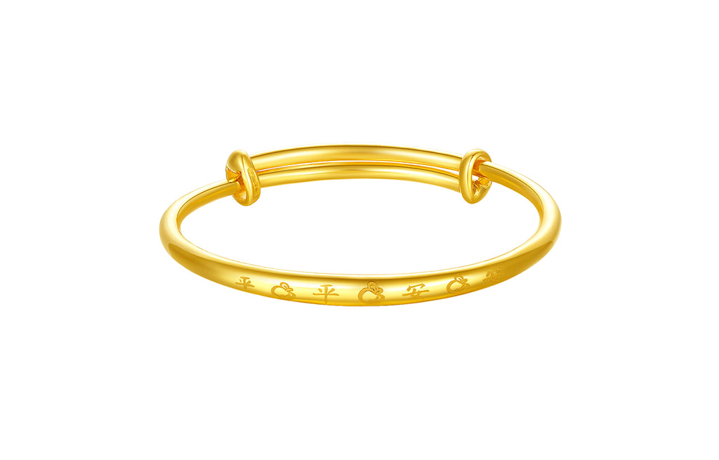 999 24K Gold Bangle Bracelet 9.2-10.2g AA101302
