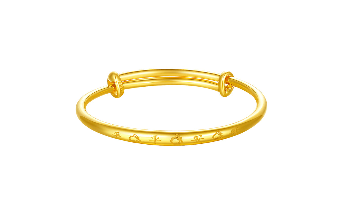 999 24K Gold Bangle Bracelet 9.2-10.2g AA101302