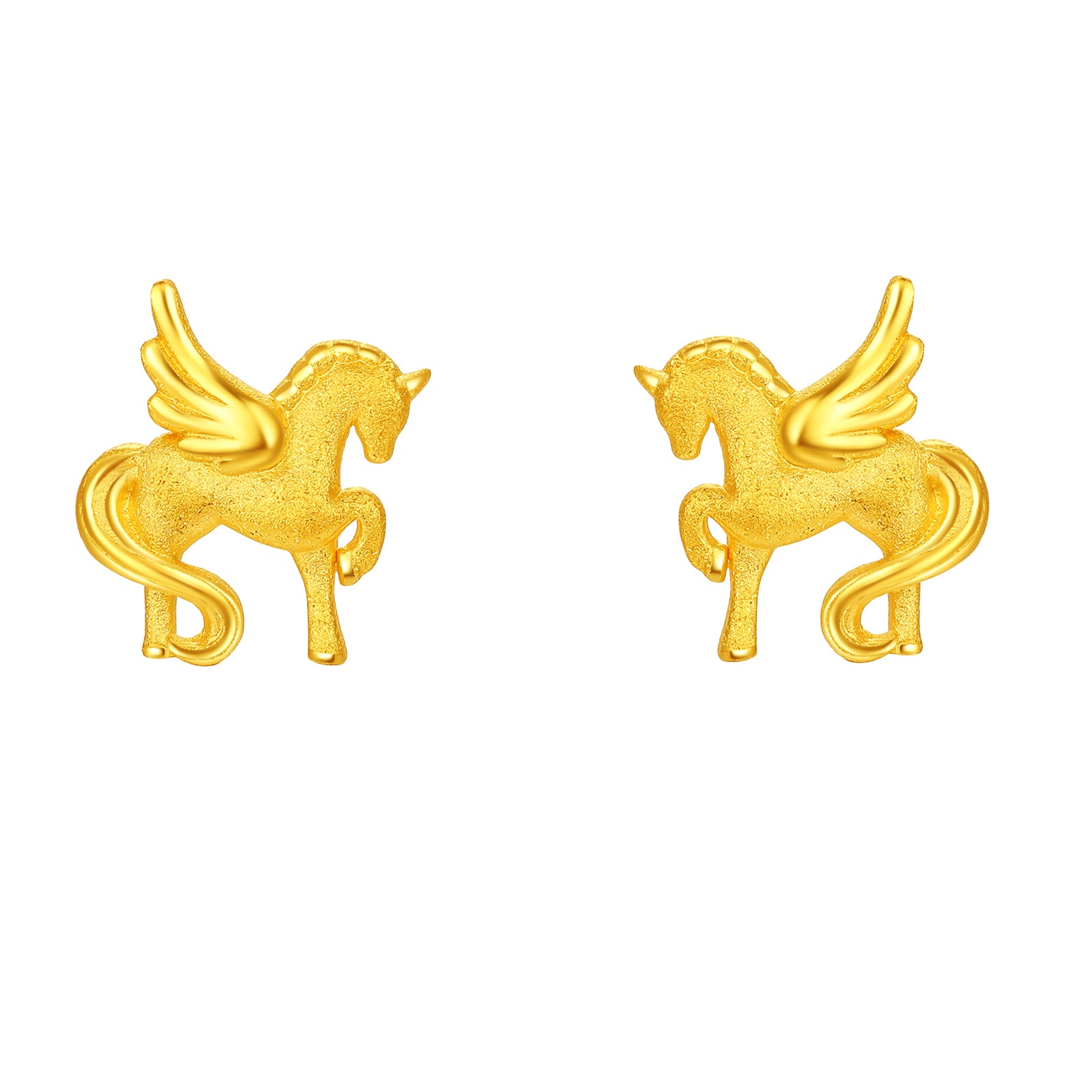 'Year of the Horse' 24K Gold Stud Earrings Horse 2.1-2.3g A0915547