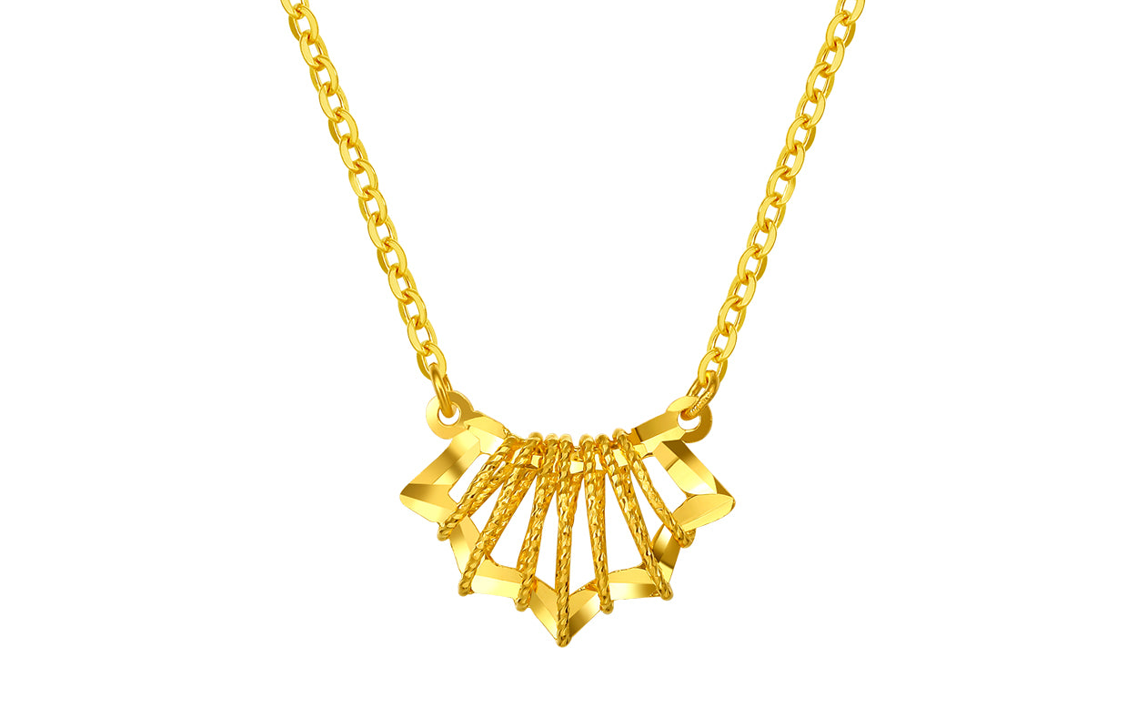 "infinite" 24K Gold Pendant Necklace              Fishtail 2.5-2.8g AW064990