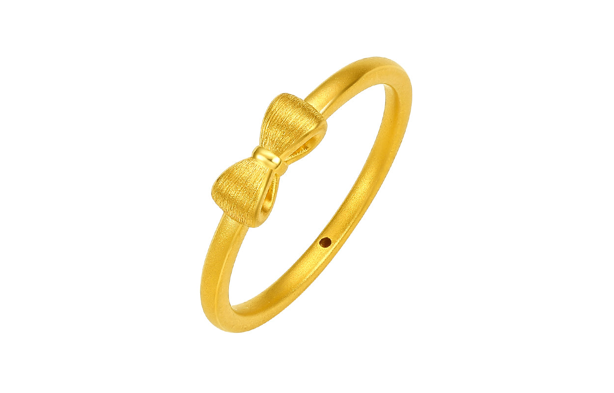"YO JOY" 24K Gold Ring              Bow 0.89-1.19g A019214