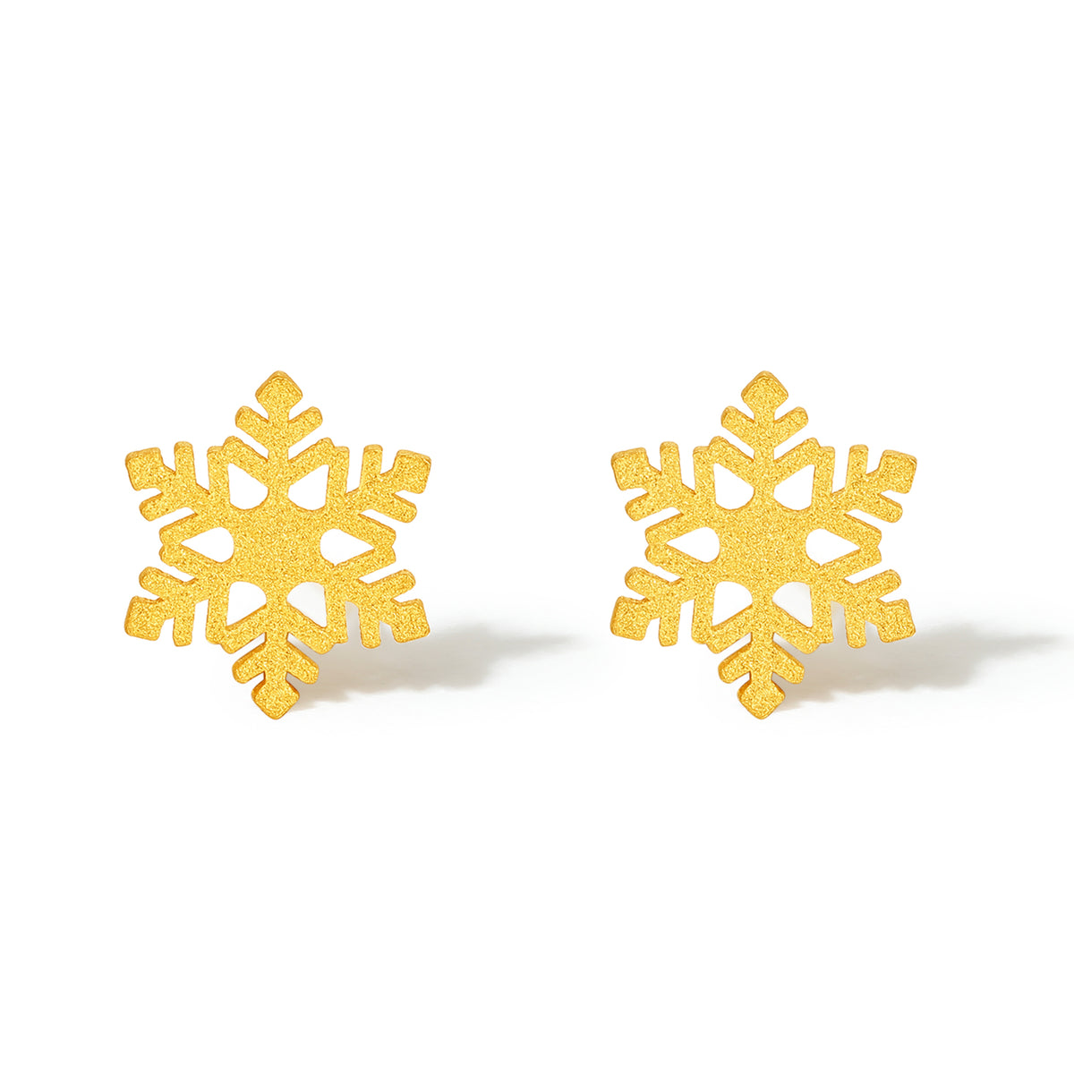 24K Gold Earrings Snowflake 0.8-1.2g A0912072