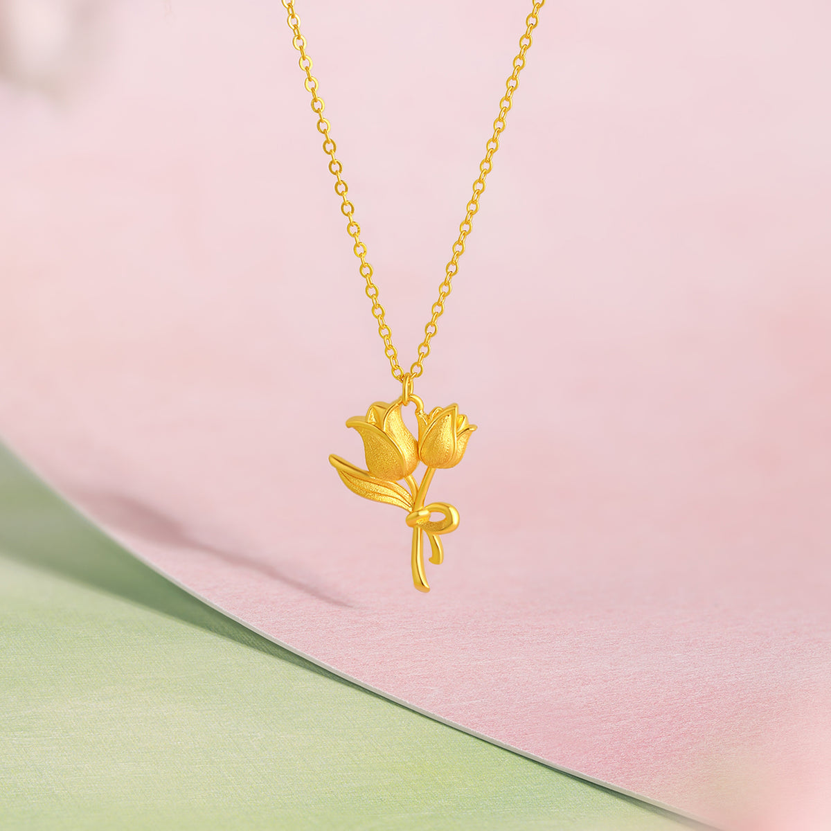 “Dream in the Garden” 24K Gold Chain Bracelet Flower 1.5-1.9g A0714995