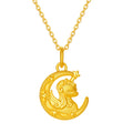 "Year of the Horse" 24K Gold Pendant Moon Horse 1-1.3g A0415517