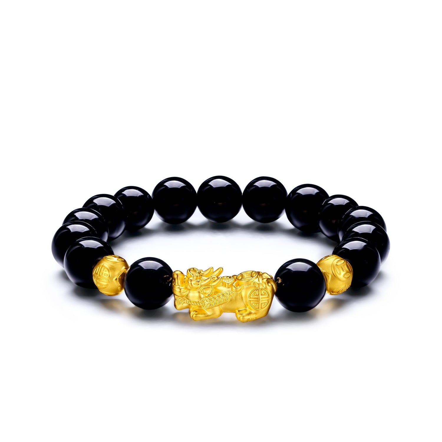 24K Gold Beaded Bracelet Agate Pixiu 3.4-3.8g ADMN193470