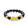 24K Gold Beaded Bracelet Agate Pixiu 3-3.3g ADMN19584