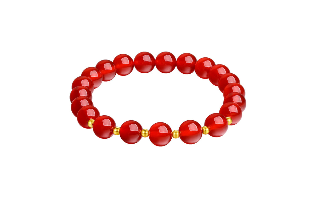 18K Yellow Gold Beaded Bracelet 8-8.5mm 0.08-0.12g C1910525