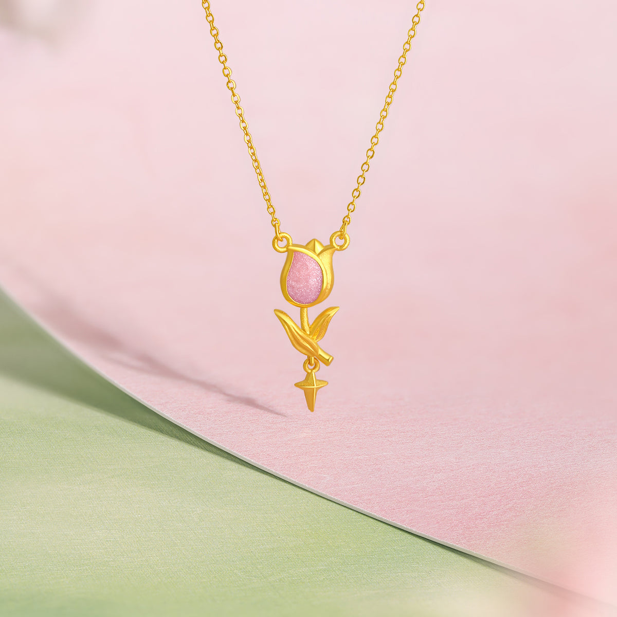 “Dream in the Garden” 999 24K Gold Pendant Necklace Flower 3.65-4.15g A0614926