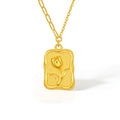 999 24K Gold Pendant Necklace Tulip 4.4-5g A0611952