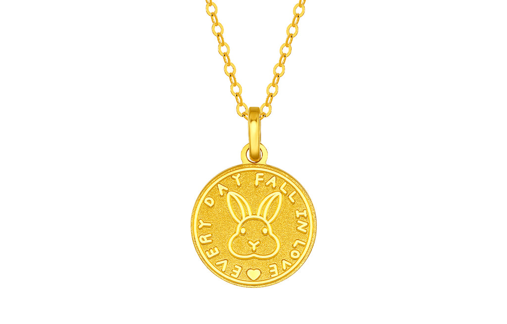 "Chinese Zodiac Rabbit" 24K Gold Pendant Rabbit 1.3-1.5g A0410397
