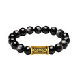 24K Gold Beaded Bracelet Obsidian 2.09-2.59g A1916113