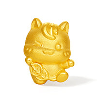 "Year of the Horse"  24K Gold String Bracelet Five Horses 2-2.5g 16cm-22cm A1716249