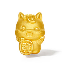 "Year of the Horse"  24K Gold String Bracelet Five Horses 2-2.5g 16cm-22cm A1716249