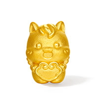 "Year of the Horse"  24K Gold String Bracelet Five Horses 2-2.5g 16cm-22cm A1716249