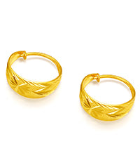 999 24K Gold Earrings 3-3.3g AA090834